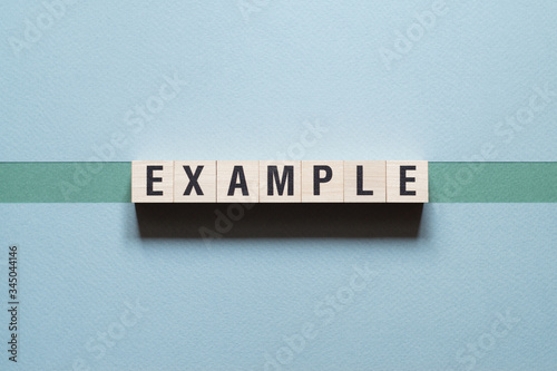 Example word concept on cubes
