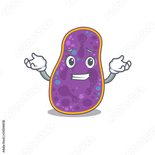 A picture of grinning shigella sp. bacteria cartoon design concept