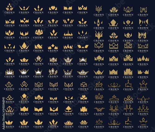 Set of Modern Crown Logo Template