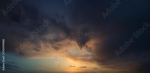 Fototapeta Naklejka Na Ścianę i Meble -  Dramatic Clouds on Sunset in Ukraine