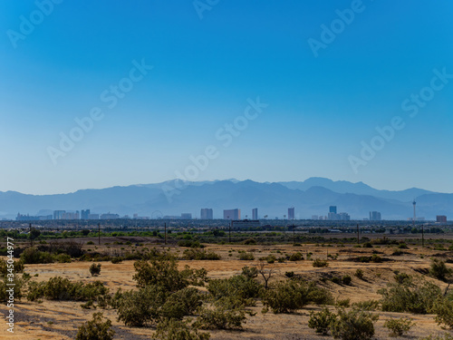 Morning sunny view of the strip skyline