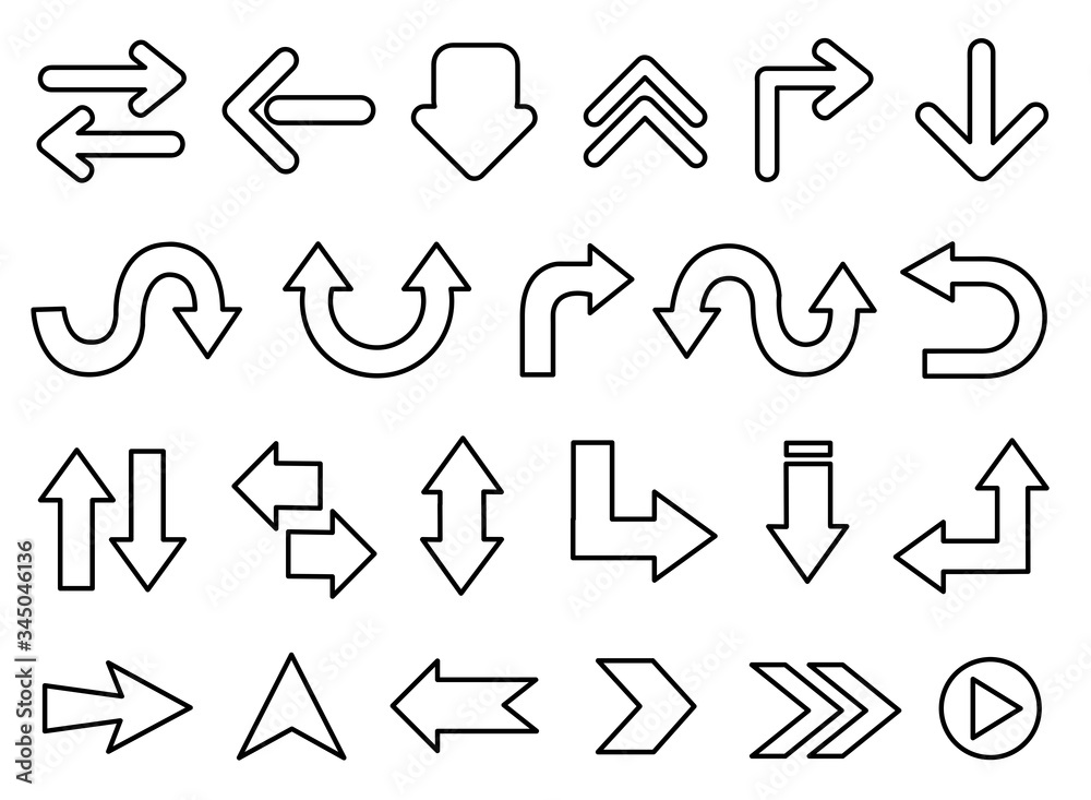 Black arrow icons set. Vector illustration. Black arrow icons set. Vector illustration.