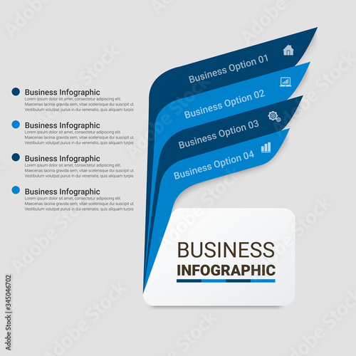Unique infographics Template with 4 options. Vector infographic element. - Vector