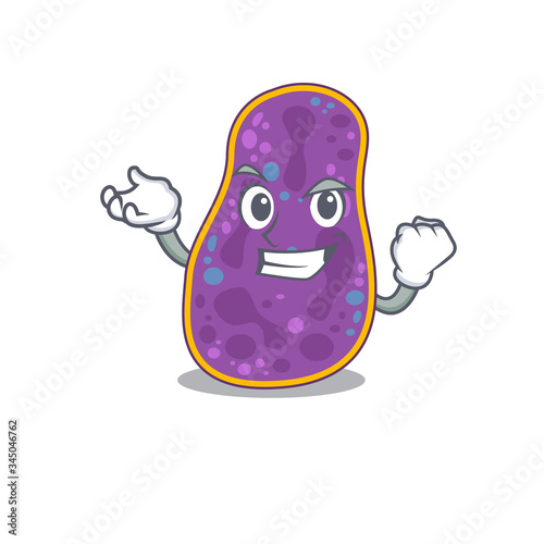 A dazzling shigella sp. bacteria mascot design concept with happy face