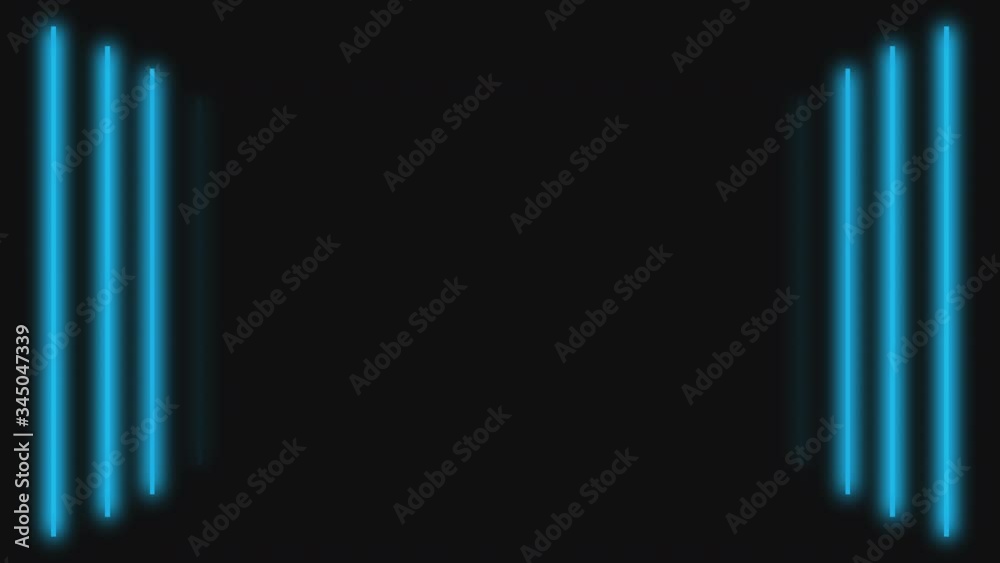 Neon light. Abstract background. Blue glowing laser lines on black empty space for promotional text. Neon light. Abstract background. Blue glowing laser lines on black empty space for promotional text.