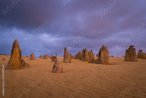 The Pinnacles, the limestone formations within Nambung National Park, near the town of Cervantes, Western Australia.