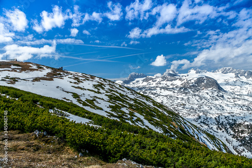 View of the snowy Alps, Dachstein, Austria.