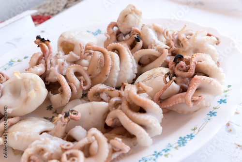 Cooking the grilled polyps