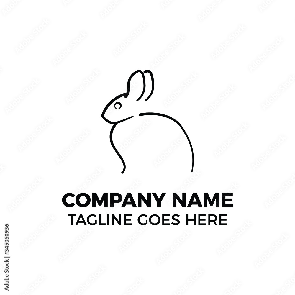 Fototapeta premium simple design logo animal rabbit