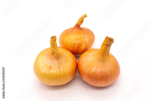 onion on a white background, bulbs