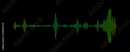 Modern sound wave equalizer on dark background.Abstract element for music design with equalizer. The dynamic line on a dark background