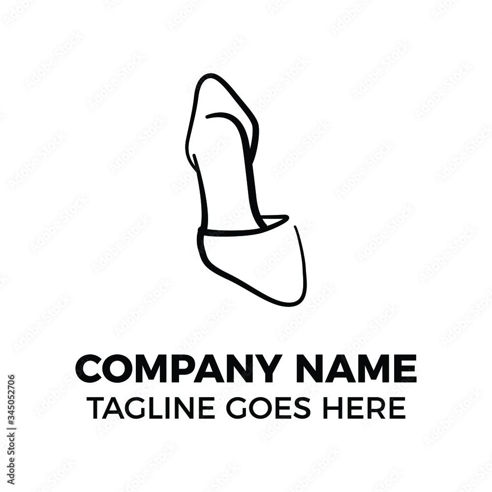 simple design logo object high heel simple design logo object high heel