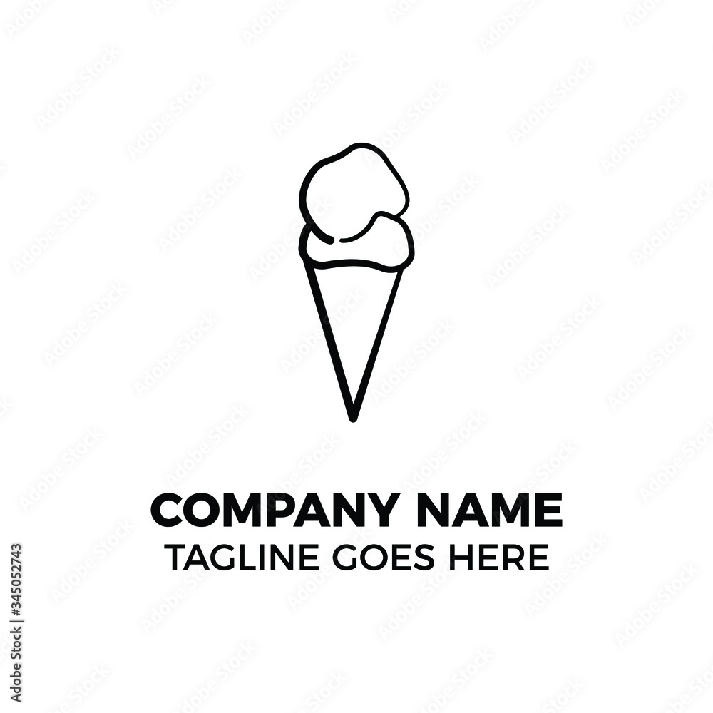 simple design logo object ice cream simple design logo object ice cream