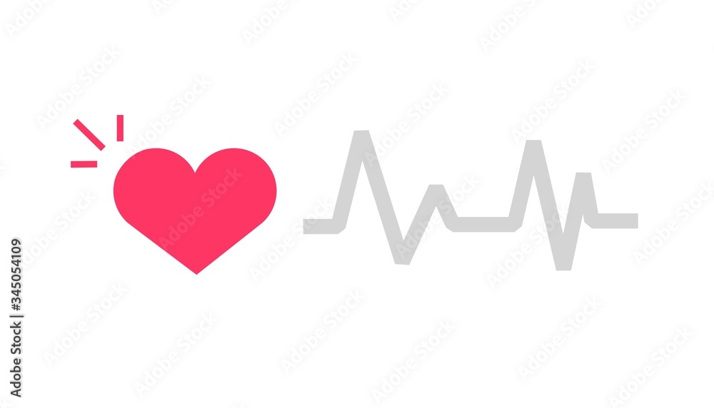 Healthy alive heart beat icon vector with heartbeat cardiogram line flat  cartoon isolated on white, cardiology concept symbol image  Stock-Vektorgrafik | Adobe Stock
