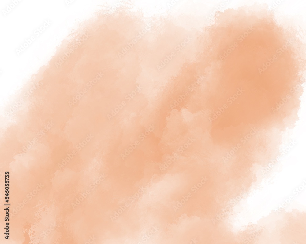 Abstract orange watercolor on white background.The color splashing on the paper.It is a hand drawn.
