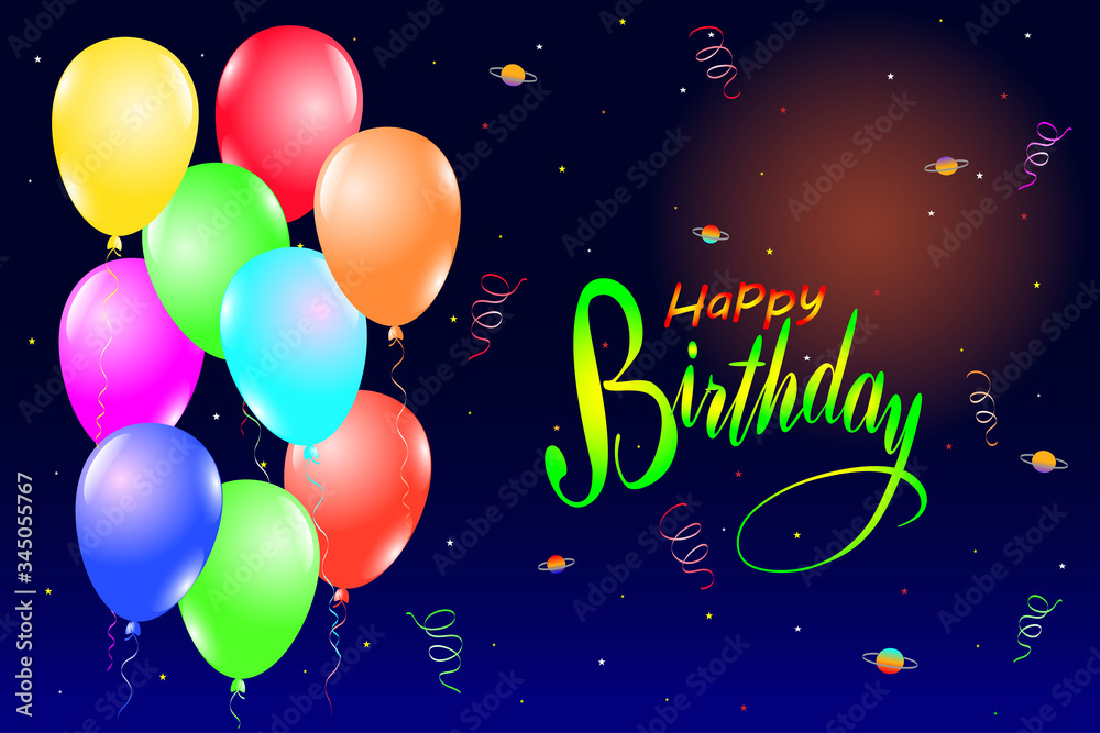 Happy birthday greeting card vector illustration Happy birthday greeting card vector illustration