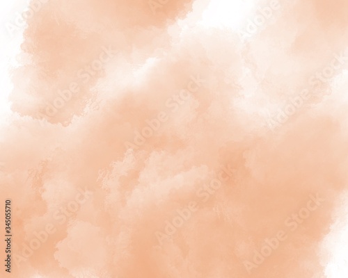Abstract orange watercolor on white background.The color splashing on the paper.It is a hand drawn. 