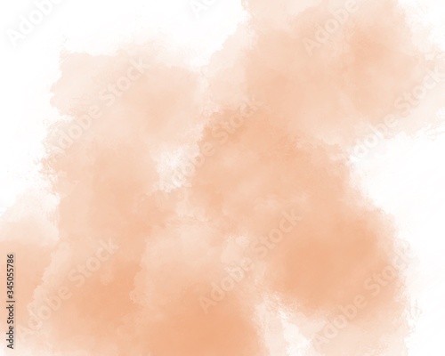 Abstract orange watercolor on white background.The color splashing on the paper.It is a hand drawn. 