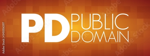 PD - Public Domain acronym, concept background