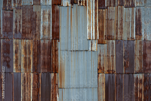 The pattern of the old galvanized sheet and rust