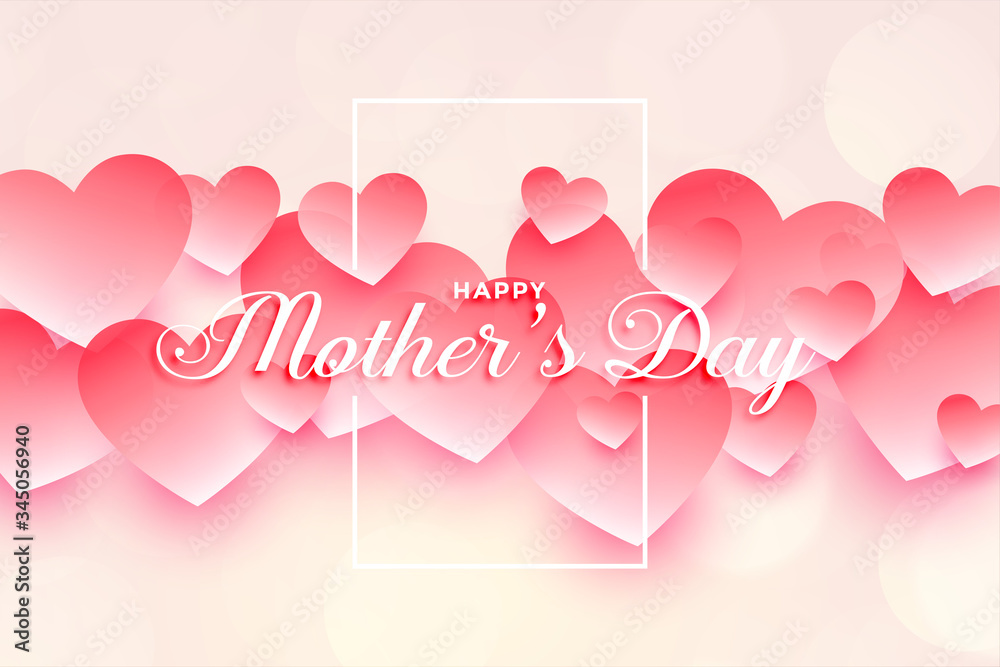 happy mothers day beautiful hearts background design