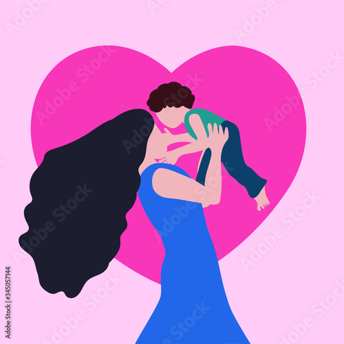 Mother and child,Mother and son,Mother playing with baby,Mother's day concept image