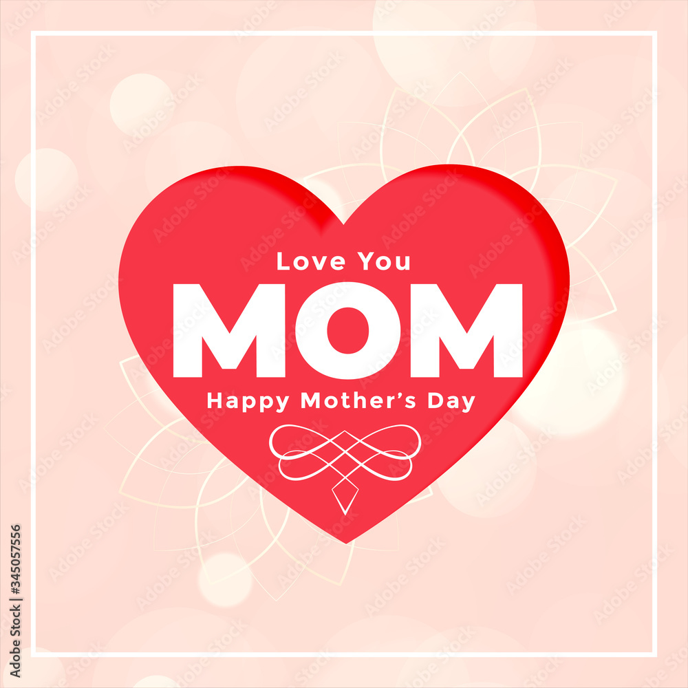 love mom heart card for happy mothers day
