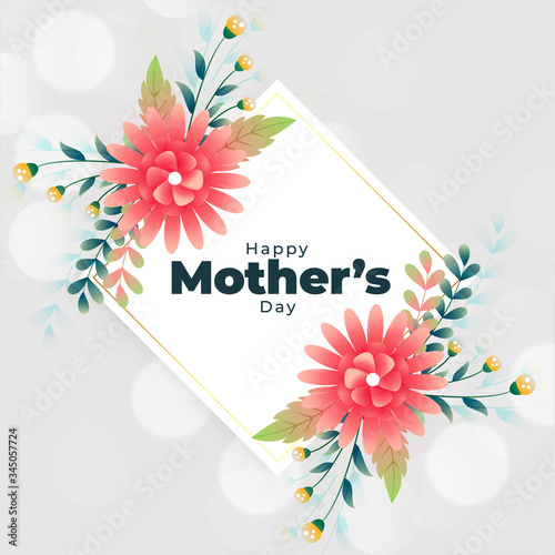 happy mothers day flower decoration background design