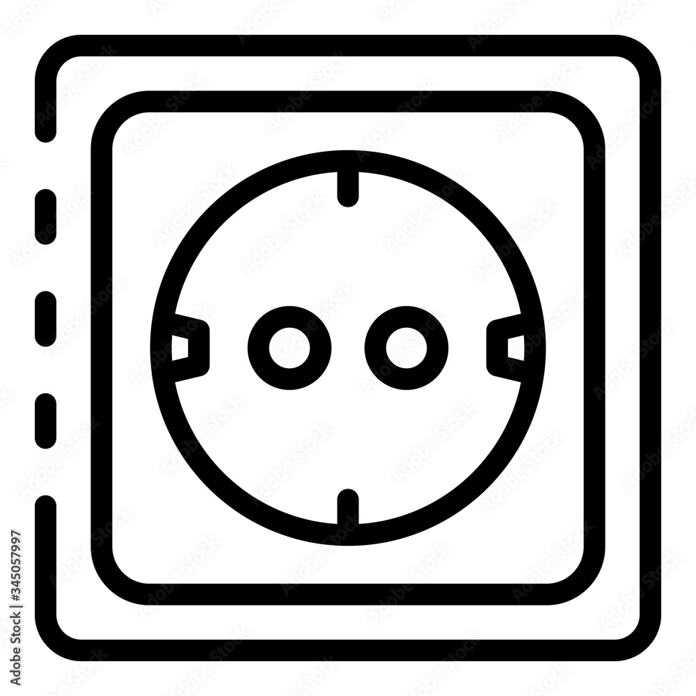 Socket icon. Outline socket vector icon for web design isolated on white background Socket icon. Outline socket vector icon for web design isolated on white background