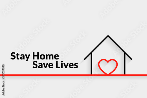 stay home save lives minimal poster design