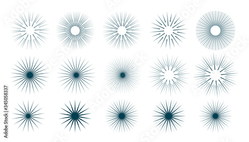 vintage sunburst rays and beams big collection