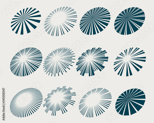 sunburst rays and beams set in perspective style