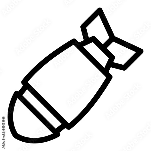 Submarine warhead icon. Outline submarine warhead vector icon for web design isolated on white background