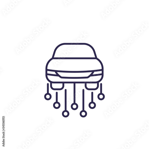 carsharing service, line icon on white
