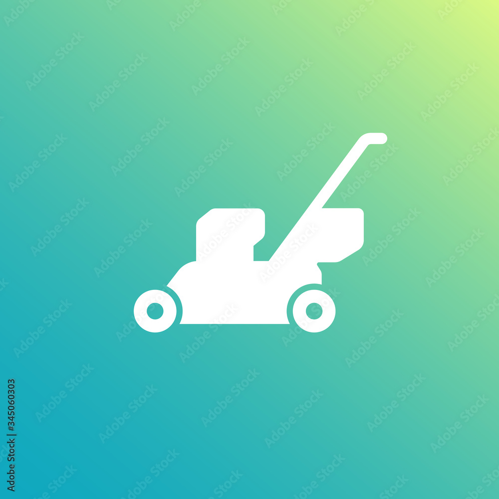 lawn mower vector white icon lawn mower vector white icon