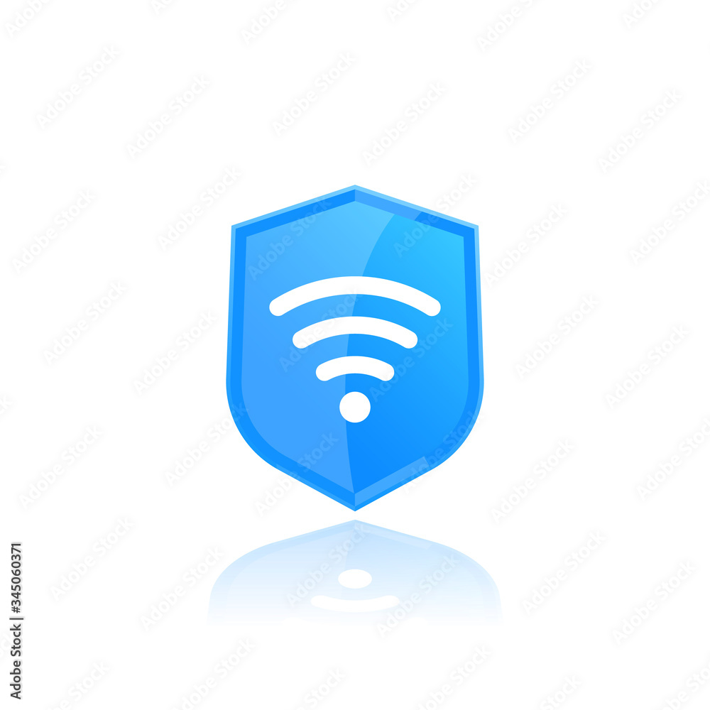 Protected wi-fi connection vector icon Protected wi-fi connection vector icon