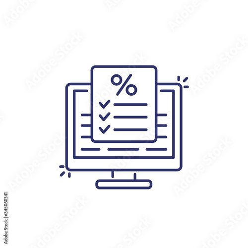 online loan line icon on white