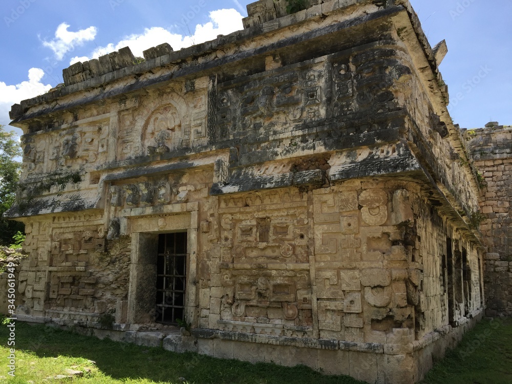 Ancient ruins of a temple with a lot of Mayan charm located in the Yucatan Peninsula, Mexico