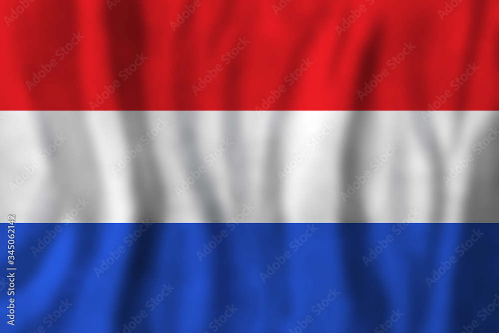 Netherlands flag, silky shiny textured background