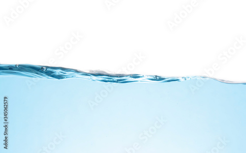 Clean light blue water wave isolated on white background