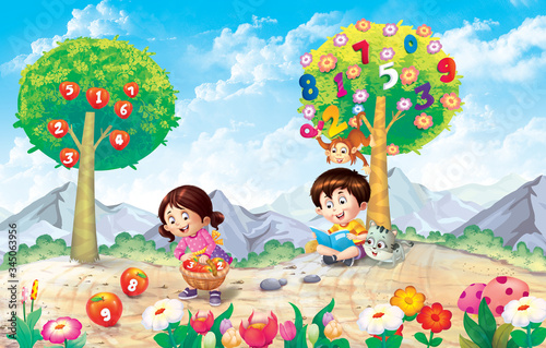 children playing in the garden
