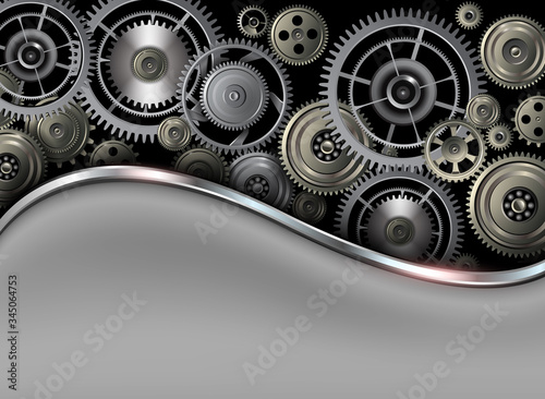 Background 3D with technology gears