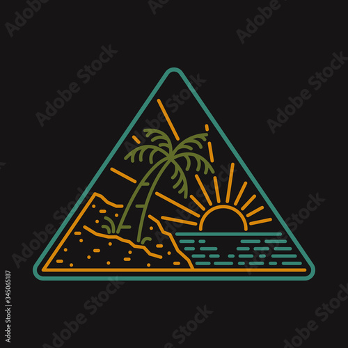 Photography Beach sea nature wild badge patch pin graphic illustration vector art t-shirt de