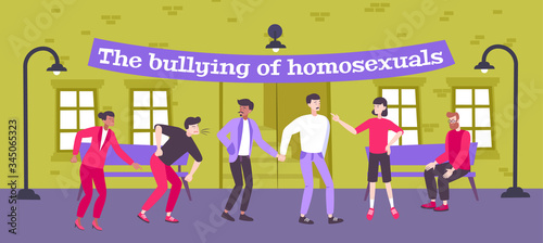 Homophobia Bullying Flat Composition