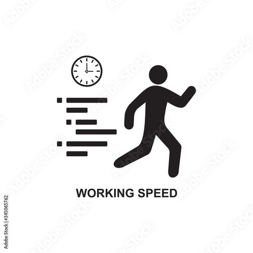 WORKING SPEED ICON , TIMER WORK ICON
