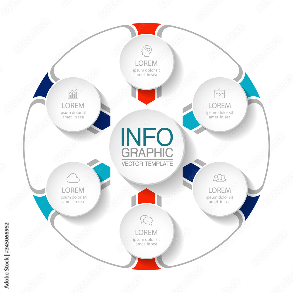 Vector iInfographic template for business, presentations, web design, 6 options. Vector iInfographic template for business, presentations, web design, 6 options.