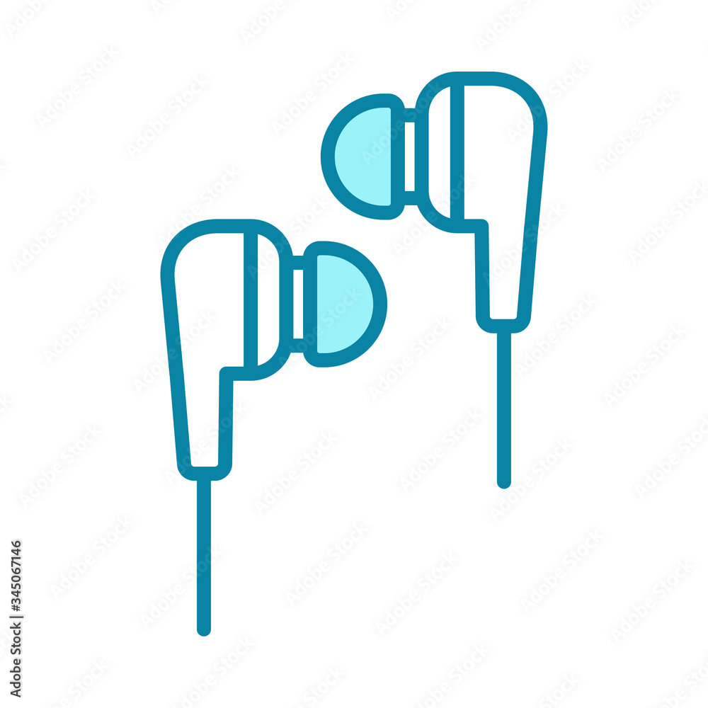 earbuds - earphone icon vector design template