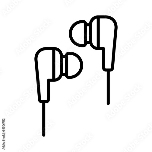 earbuds - earphone icon vector design template
