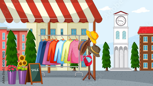 Clothes sale at the flea market