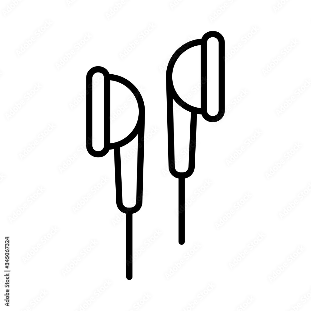 earbuds - earphone icon vector design template